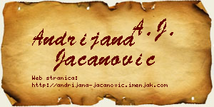Andrijana Jacanović vizit kartica